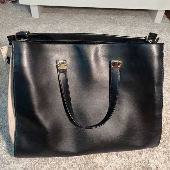 Kate Spade Staci Black Nude Leather Large Satchel Shoulder Bag - Picture 3 of 10